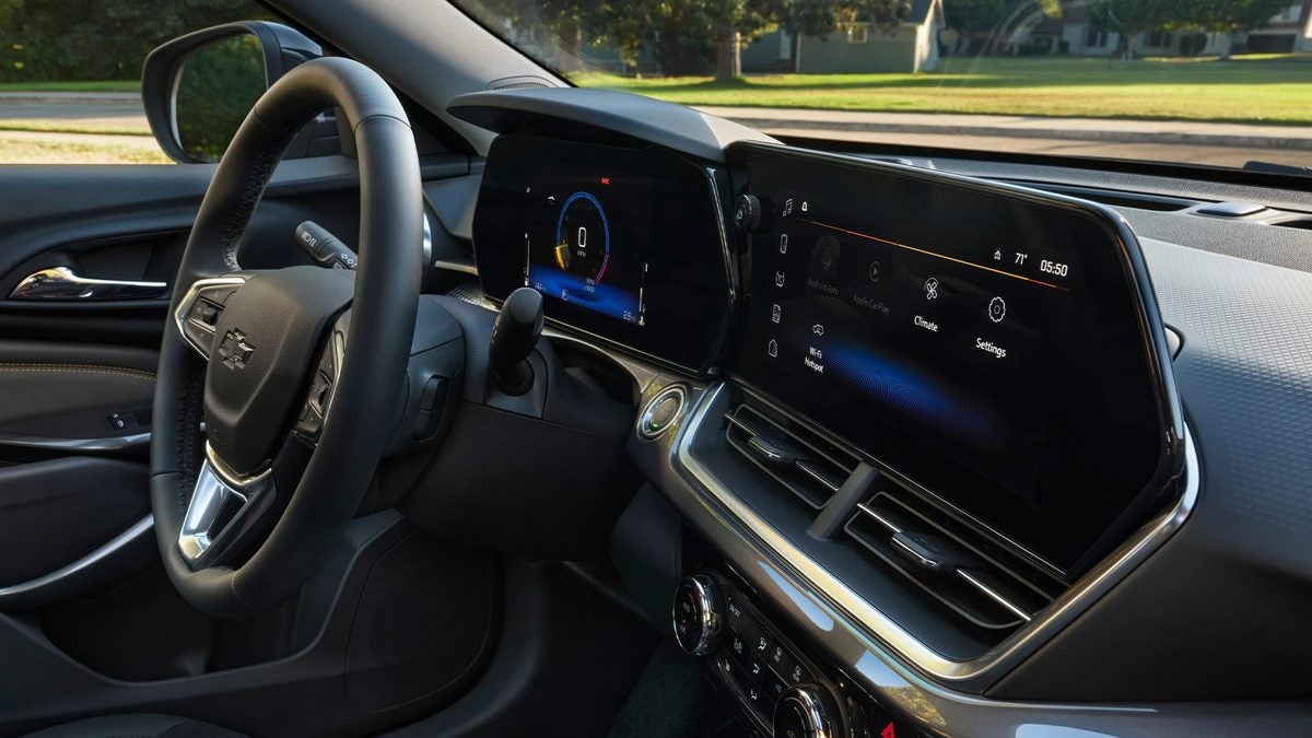 11-inch touchscreen and 8-inch digital driver display in a 2026 Chevrolet Trax